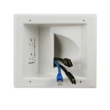 White 1-Gang 1-Decorator/Rocker/1-Duplex;Cable Pass-Through Wall Plate (1-Pack)