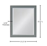 Bosc 17.5 in. W x 23.5 in. H Framed Rectangular Beveled Edge Bathroom Vanity Mirror in Gray
