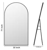 32 in. W. x 71 in. H Oversized Aluminum Alloy Arch Full Length Black Wall Mounted/Standing Mirror Floor Mirror