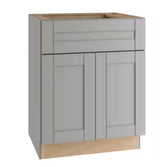 Richmond Vesuvius Gray Plywood Shaker Ready to Assemble Base Kitchen Cabinet Soft Close 24 in W x 24 in D x 34.5 in H