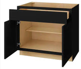Avondale 36 in. W x 24 in. D x 34.5 in. H Ready to Assemble Plywood Shaker Base Kitchen Cabinet in Raven Black