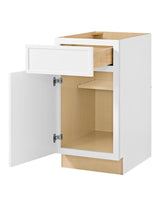 Leyton 18 in. W x 24 in. D x 34.5 in. H Ready to Assemble Plywood Slim Shaker Base Kitchen Cabinet in Alpine White