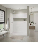 NexTile 32 in. D x 60 in. W x 74 in. H Composite Direct-to-Stud Four-Piece Alcove Subway Tile Shower Wall Kit in White