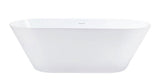 70 in. x 32 in. Acrylic Freestanding Soaking Bathtub in Glossy White with Brushed Brass Drain