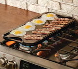 Pro-Grid 20 in. Black Cast Iron Reversible Stovetop Griddle with Handles