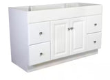 Wyndham 48 in. 2-Door 4-Drawer Bath Vanity Cabinet Only in Semi-Gloss White (Ready to Assemble)