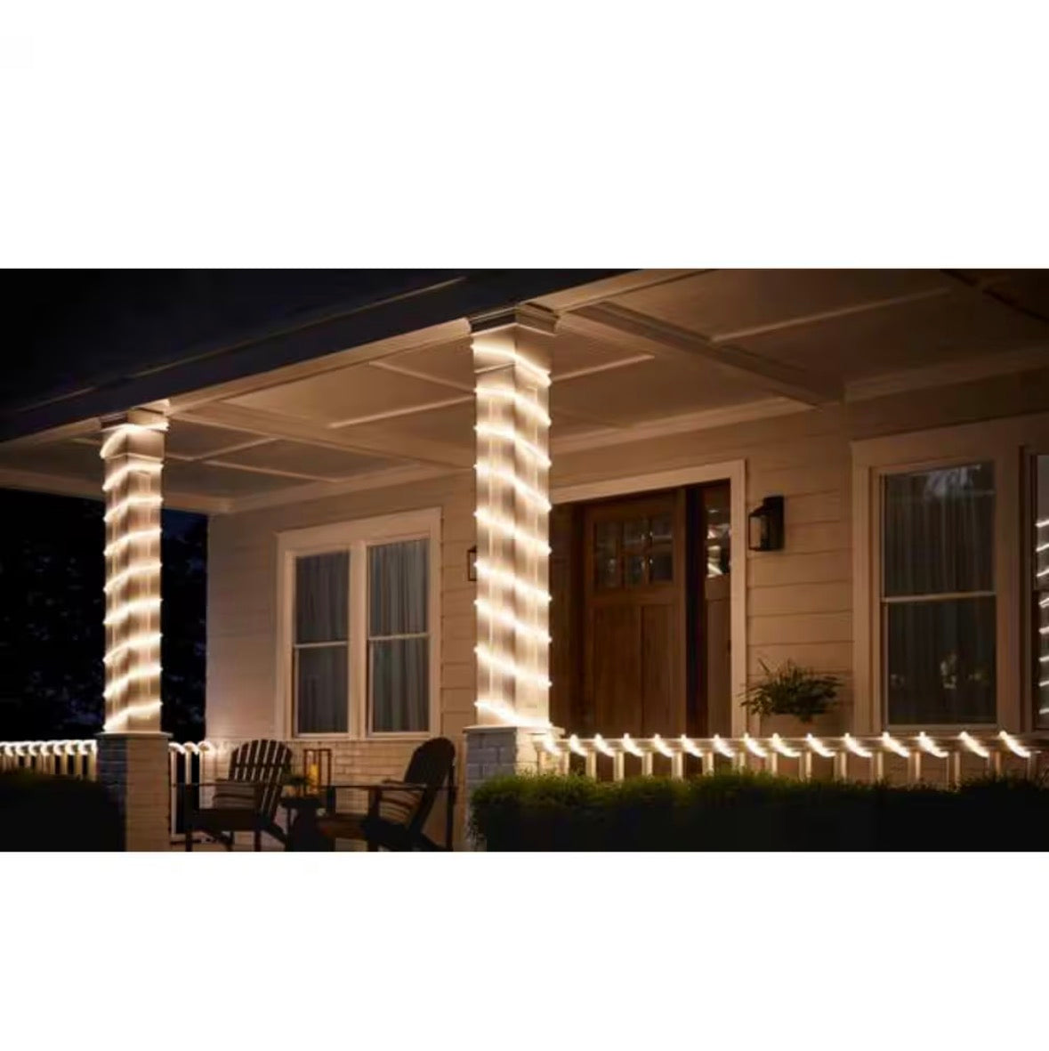 32.8 ft. Plug-In Bright White LED 360ÃƒÆ’Ã¢â‚¬Å¡Ãƒâ€šÃ‚Â° Outdoor Dimmable Linkable Rope Light with Remote Control
