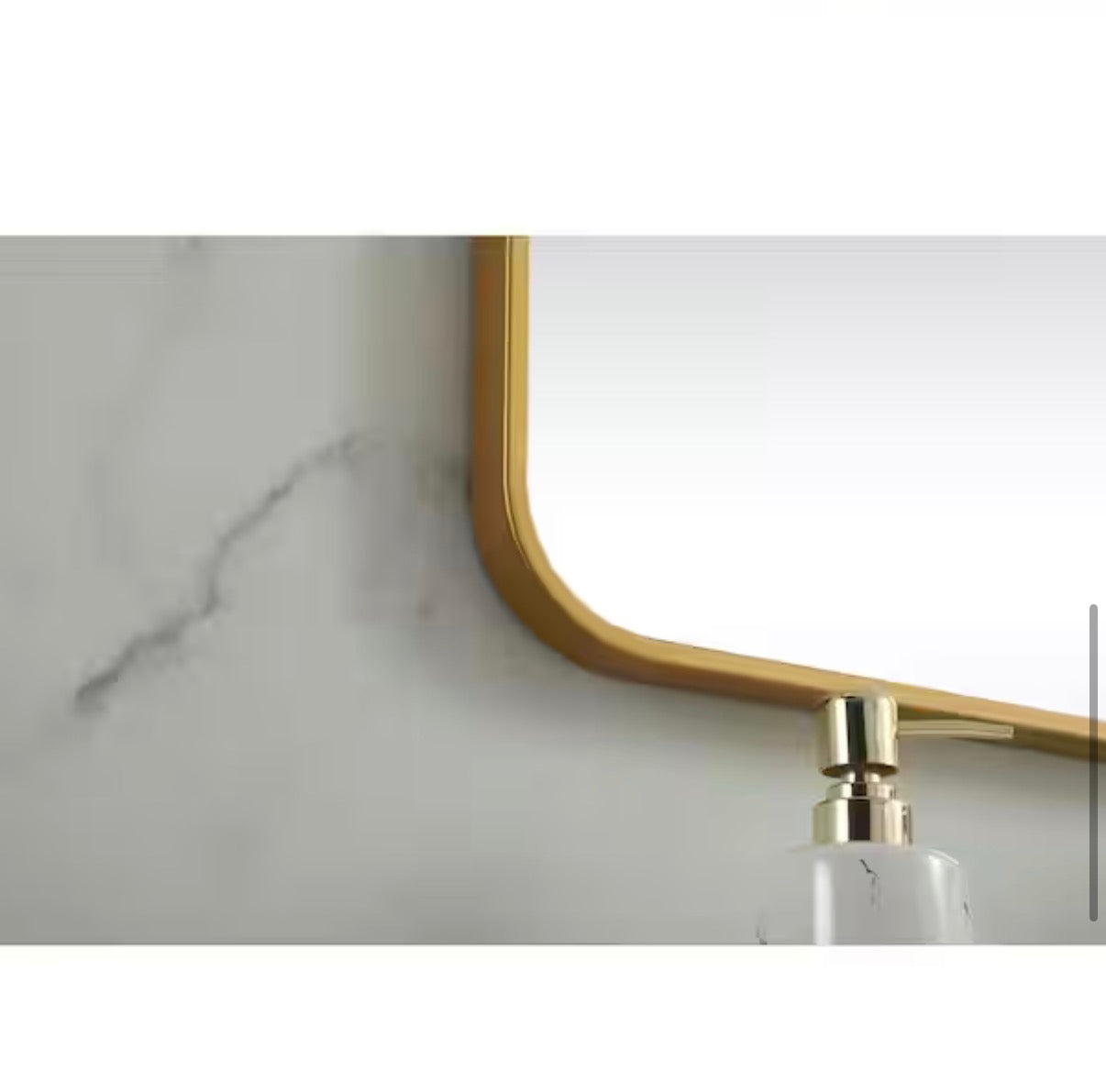 Timeless Home 30 in. W x 30 in. H x Modern Soft Corner Metal Square Brass Mirror