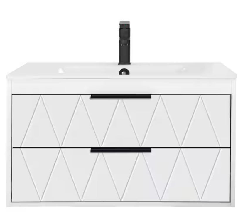 30 in. W x 18.1 in. D x 18.1 in. H Single Sink Bath Vanity in White without Top