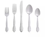 Rose 46-Piece Silver Stainless Steel Flatware Set (Service for 8)