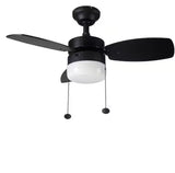 Triplicity 30 in. Indoor LED Matte Black Ceiling Fan with Light