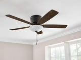 Melrose 52 in. Indoor LED Hugger Bronze Dry Rated Ceiling Fan with Light Kit and 5 Reversible Blades