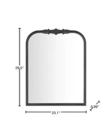 Medium French Country Arched Black Ornate Wood Framed Mirror (23 in. W x 29 in. H)