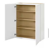 Leyton 33 in. W x 12 in. D x 42 in. H Ready to Assemble Plywood Shaker Wall Kitchen Cabinet in Alpine White