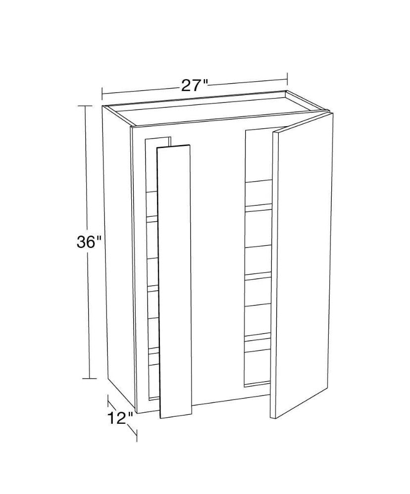 Newport 24 in. W x 12 in. D x 36 in. H Assembled Plywood Blind Wall Kitchen Cabinet in Mythic Blue with Soft Close LH