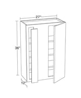 Newport 24 in. W x 12 in. D x 36 in. H Assembled Plywood Blind Wall Kitchen Cabinet in Mythic Blue with Soft Close LH
