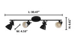 Seras-2 2.5 ft. 4-Light Black Fixed Track Lighting Kit