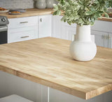 4 ft. L x 25 in. D Unfinished Hevea Solid Wood Butcher Block Countertop With Square Edge