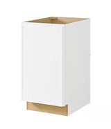 Leyton 18 in. W x 24 in. D x 34.5 in. H Ready to Assemble Plywood Slim Shaker Double Trash Can Cabinet in Alpine White