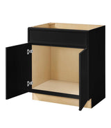 Leyton 30 in. W x 21 in. D x 34.5 in. H Ready to Assemble Plywood Slim Shaker Bath Sink Base Cabinet in Raven Black