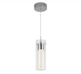 Essence 7.5-Watt 1 Light Chrome Modern Integrated LED Mini Pendant Light Fixture for Kitchen Island