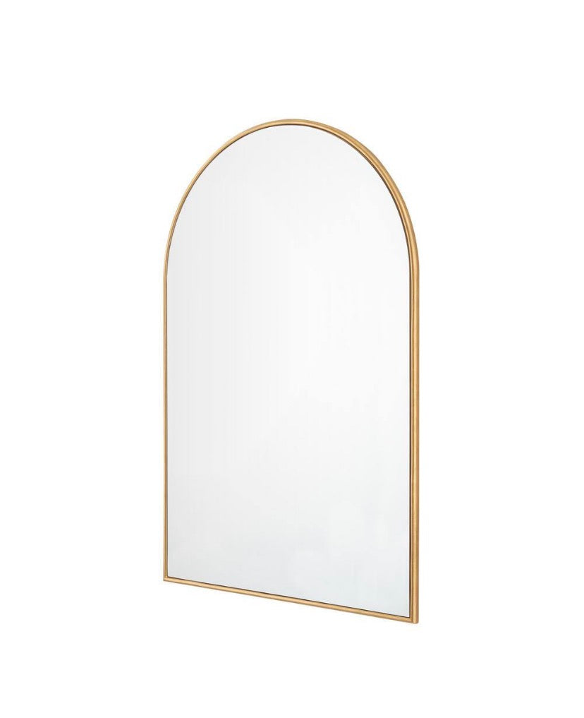 Medium Arched Gold Classic Accent Mirror (35 in. H x 24 in. W)