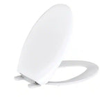 Elongated Slow Close Front Toilet Seat in White