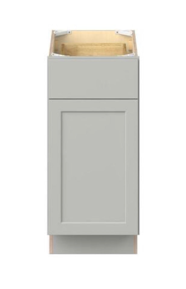 Emerson Whisper Gray Base 1 drawer with Right door Ready to Assemble Kitchen Cabinet (15 in. W x 34.5 in. H x 24 in. D)