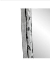 Silver 26 in W x 39 in H Oval Antique Iron Wall Mirror, Retro Art Frame for Bathroom Bedroom Living Room