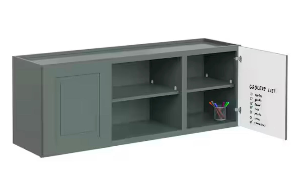 Greenwich Aspen Green 23 in. H x 60 in. W x 12 in. D Plywood Laundry Room Wall Cabinet with 3 Shelves