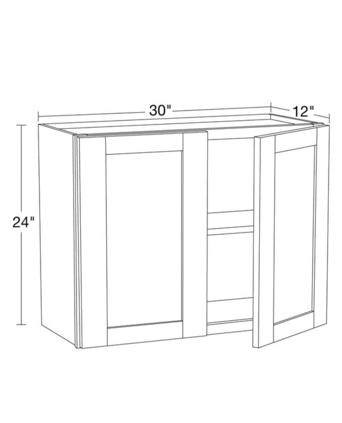Richmond Vesuvius Gray Plywood Shaker Stock Ready to Assemble Wall Kitchen Cabinet Sft Cls 30 in W x 12 in D x 24 in H