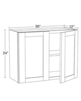 Richmond Vesuvius Gray Plywood Shaker Stock Ready to Assemble Wall Kitchen Cabinet Sft Cls 30 in W x 12 in D x 24 in H