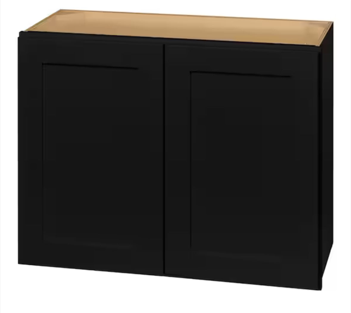 Avondale 30 in. W x 12 in. D x 24 in. H Ready to Assemble Plywood Shaker Wall Bridge Kitchen Cabinet in Raven Black