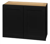 Avondale 30 in. W x 12 in. D x 24 in. H Ready to Assemble Plywood Shaker Wall Bridge Kitchen Cabinet in Raven Black