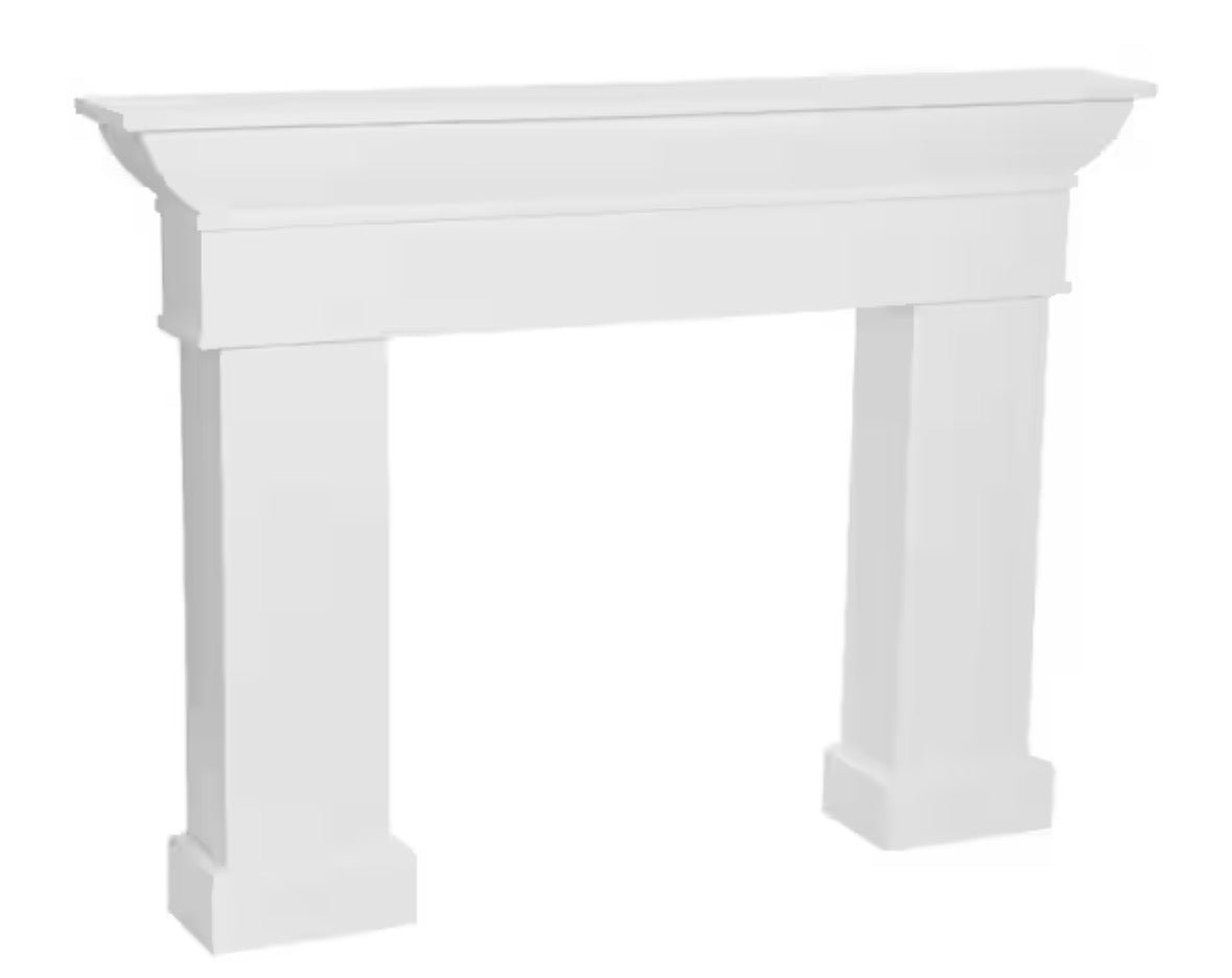 65 in. L x 49-1/2 in. H Monolith Mantel, White