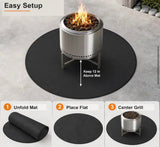 42 in. Fire Pit Mat with 4-Layer Double-Sided Fireproof for Solo Stove Bonfire, Deck, Patio, BBQ, and Indoor Fireplace