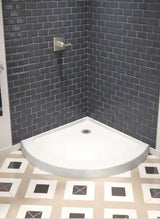 Classic 38 in. L x 38 in. W Corner Shower Pan Base with Corner Drain in White