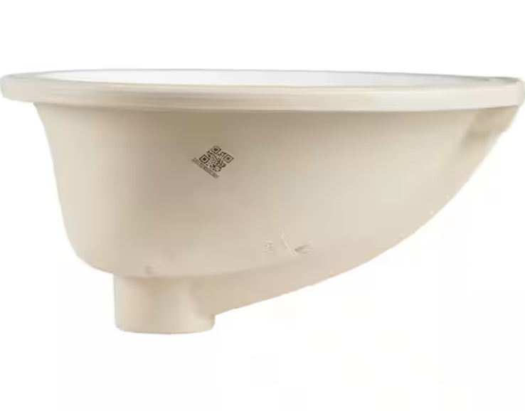 17.5 in. Oval Vitreous China Bathroom Sink in White