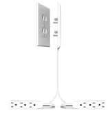 Two 8 ft. Ultra-Thin Electrical Outlet Cover with Side-by-Side 3-Outlet Power Strips and Cord Management Kit