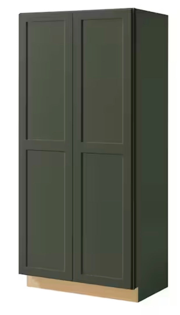Avondale 36 in. W x 84 in. H x 24 in. D Ready To Assemble Plywood Shaker Wide Pantry Cabinet in Fern Green