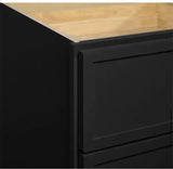 Leyton 30 in. W x 24 in. D x 34.5 in. H Ready to Assemble Plywood Slim Shaker Drawer Base Kitchen Cabinet in Raven Black