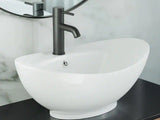 Ivy 23 in. Oval Ceramic Vessel Sink in White