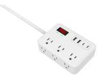 8 ft. 6-Outlet Surge Protector with 2 USB-A and 2 USB-C, White