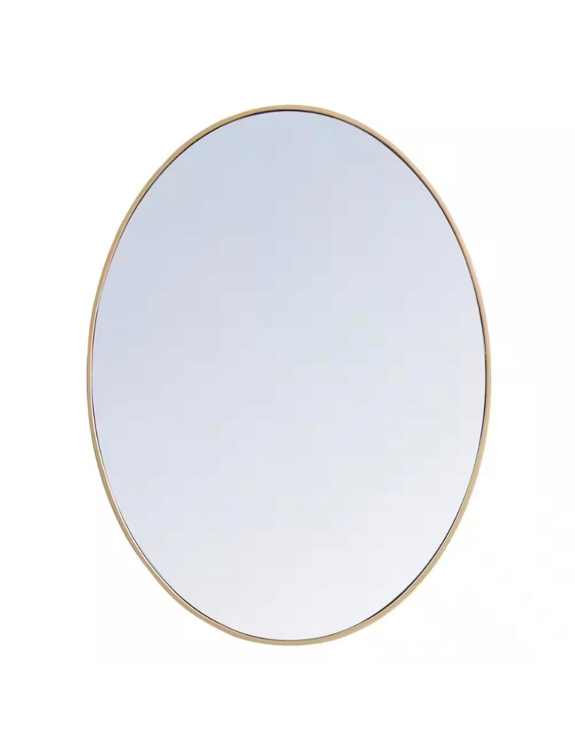 Brass 40 in. W x 30 in. H Oval Vanity Mirror