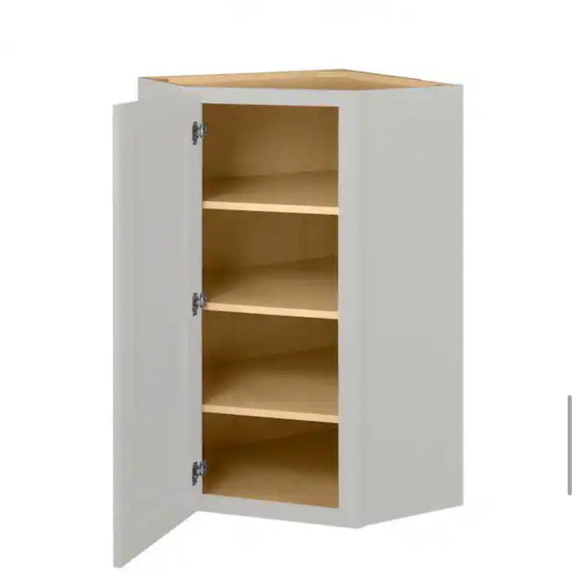 Avondale 24 in. W x 24 in. D x 42 in. H Ready to Assemble Plywood Shaker Diagonal Corner Kitchen Cabinet in Dove Gray