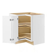 Leyton 32 in. W x 32 in. D x 34.5 in. H Ready to Assemble Plywood Slim Shaker Lazy Susan Corner Cabinet in Alpine White
