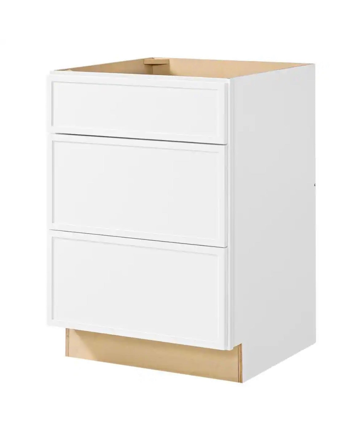 Leyton 24 in. Wx 24 in. D x 34.5 in. H Ready to Assemble Plywood Slim Shaker Drawer Base Kitchen Cabinet in Alpine White