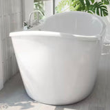 Caspian 60 in. x 32 in. Acrylic Freestanding Soaking Bathtub with Center Drain in White