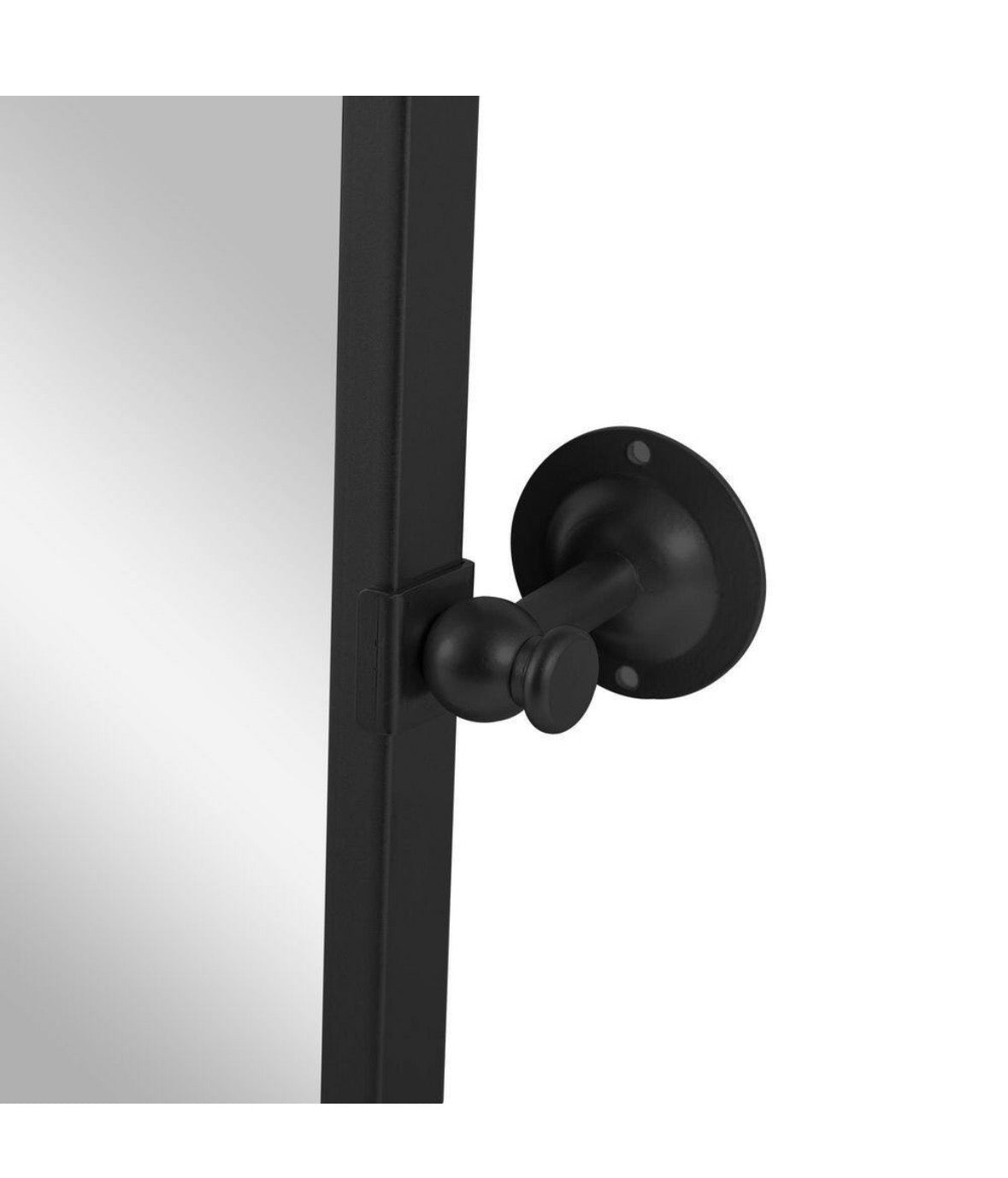24 in. W x 31.5 in. H Modern Rectangle Metal Framed Black Pivoted Wall Vanity Mirror With Rounded Corners