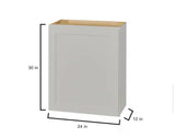 Avondale 24 in. W x 12 in. D x 30 in. H Ready to Assemble Plywood Shaker Wall Kitchen Cabinet in Dove Gray